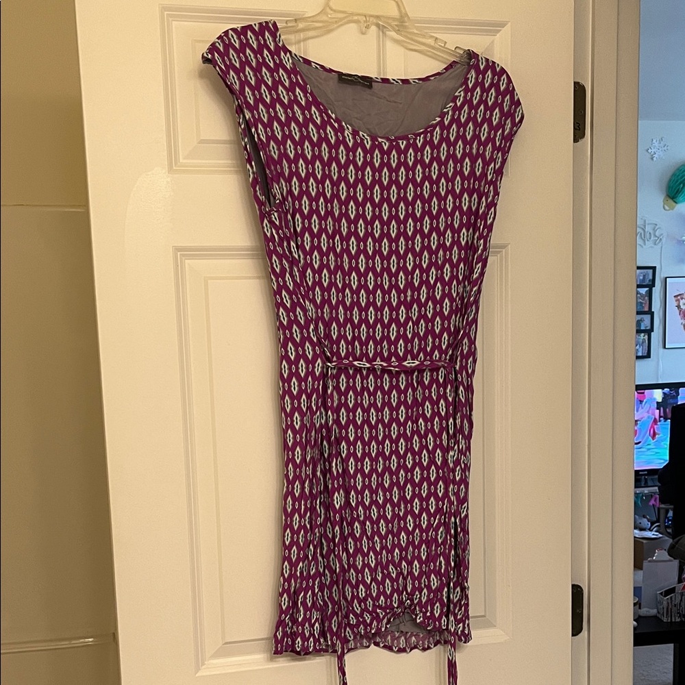 Market & Spruce Purple and White Mini Dress